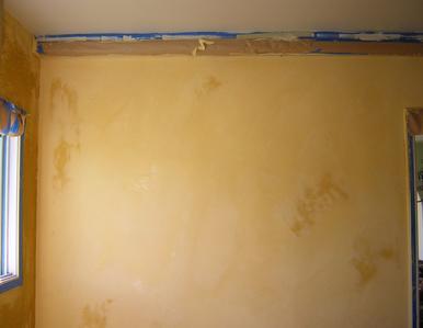 Lime wash kitchen walls - two coats still drying